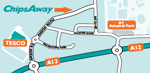 chipsaway ipswich, map